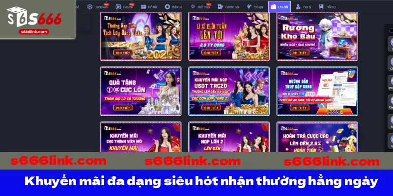 Khuyến mãi đa dạng siêu hót nhận thưởng hằng ngày